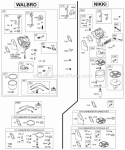 Walbro And Nikki Carburetors Diagram and Parts List for 28Q777-0026-01  Briggs and Stratton Engine